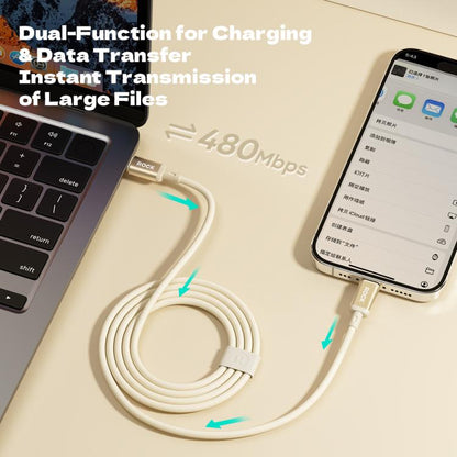 ROCK R18 Type-C to Type-C PD100W Metal Braided Fast Charging Data Cable, Length:1m(Beige) - USB-C & Type-C Cable by ROCK | Online Shopping UK | buy2fix