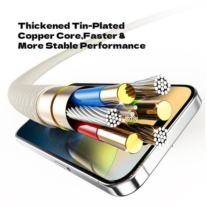 ROCK R18 Type-C to Type-C PD100W Metal Braided Fast Charging Data Cable, Length:1m(Beige) - USB-C & Type-C Cable by ROCK | Online Shopping UK | buy2fix