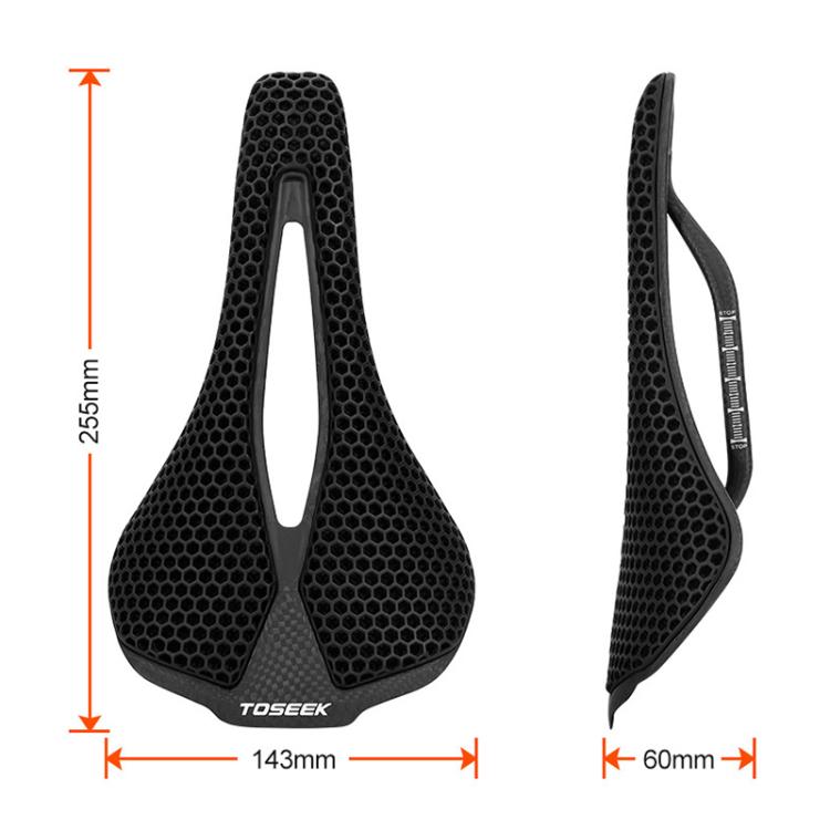 TOSEEK P300 Carbon Fiber 3D Printed Road Mountain Bike Seat(3K Plain Weave) - Bicycle Saddle by TOSEEK | Online Shopping UK | buy2fix