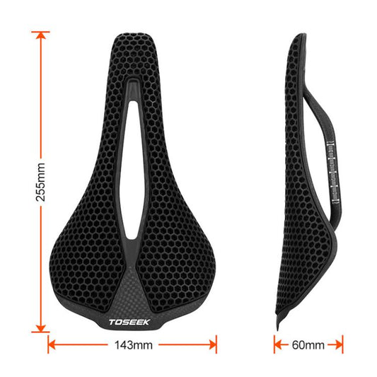 TOSEEK P300 Carbon Fiber 3D Printed Road Mountain Bike Seat(3K Twill) - Bicycle Saddle by TOSEEK | Online Shopping UK | buy2fix