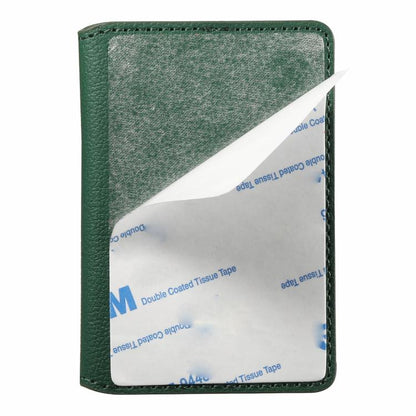 V02 Little Cow Texture Back-attached NN Card Bag(Green) - Adhesive Card Holders by buy2fix | Online Shopping UK | buy2fix