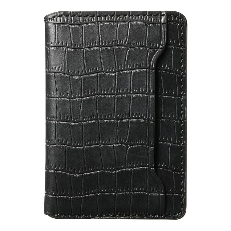 V03 Alligator Texture Back-attached NN Card Bag(Black) - Adhesive Card Holders by buy2fix | Online Shopping UK | buy2fix