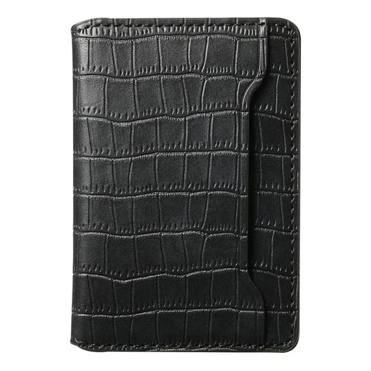 V03 Alligator Texture Back-attached NN Card Bag(Black) - Adhesive Card Holders by buy2fix | Online Shopping UK | buy2fix