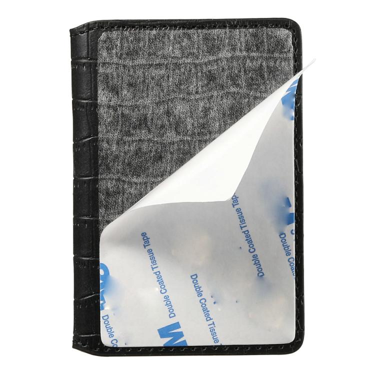 V03 Alligator Texture Back-attached NN Card Bag(Black) - Adhesive Card Holders by buy2fix | Online Shopping UK | buy2fix