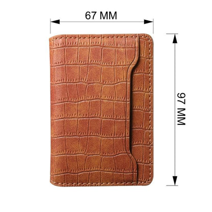V03 Alligator Texture Back-attached NN Card Bag(Black) - Adhesive Card Holders by buy2fix | Online Shopping UK | buy2fix