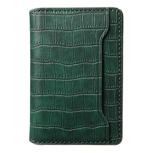 V03 Alligator Texture Back-attached NN Card Bag(Green) - Adhesive Card Holders by buy2fix | Online Shopping UK | buy2fix