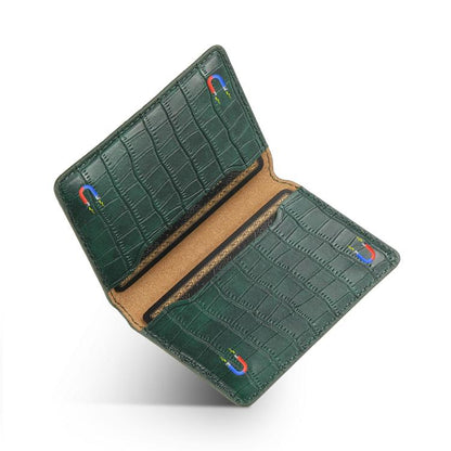 V03 Alligator Texture Back-attached NN Card Bag(Green) - Adhesive Card Holders by buy2fix | Online Shopping UK | buy2fix
