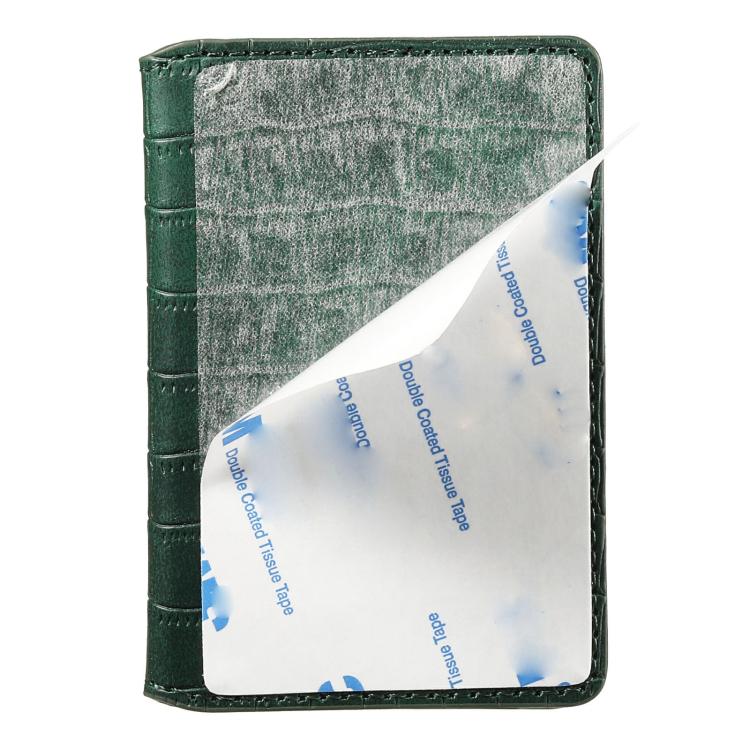 V03 Alligator Texture Back-attached NN Card Bag(Green) - Adhesive Card Holders by buy2fix | Online Shopping UK | buy2fix