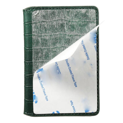 V03 Alligator Texture Back-attached NN Card Bag(Green) - Adhesive Card Holders by buy2fix | Online Shopping UK | buy2fix