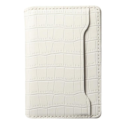 V03 Alligator Texture Back-attached NN Card Bag(Pearl White) - Adhesive Card Holders by buy2fix | Online Shopping UK | buy2fix