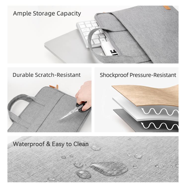 ROCK 14.9 inch Laptop Bag Handle Bag(Grey) - 15 inch by ROCK | Online Shopping UK | buy2fix