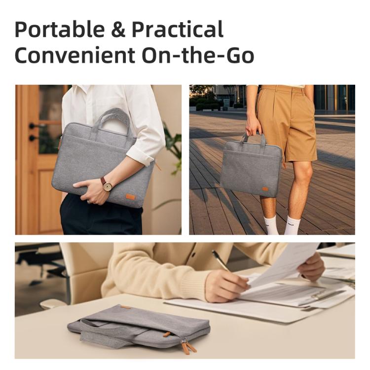 ROCK 14.9 inch Laptop Bag Handle Bag(Grey) - 15 inch by ROCK | Online Shopping UK | buy2fix