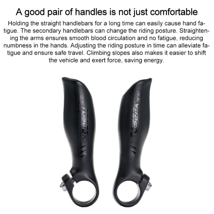 TOSEEK 1Pair Carbon Fiber Mountain Bike Rest Horn Handlebar(Bright Cursor) - Bicycle Grips by TOSEEK | Online Shopping UK | buy2fix