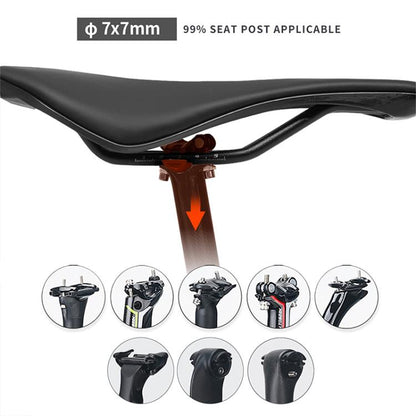 TOSEEK TS101 Road Mountain Bike Leather Saddle(Black) - Bicycle Saddle by TOSEEK | Online Shopping UK | buy2fix