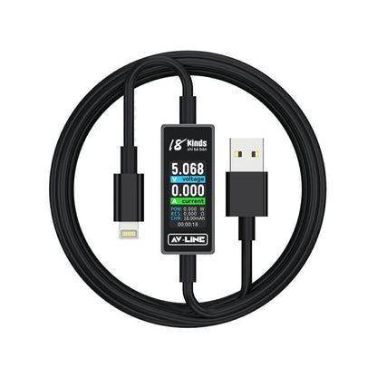 18 Kinds AV-Line 2.0 1.2m Intelligent Detection Charging Data Cable, Interface:USB to  8 Pin - Test Tools by buy2fix | Online Shopping UK | buy2fix