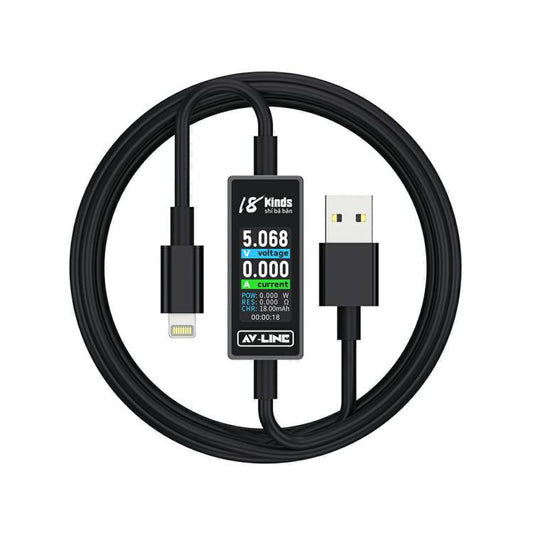 18 Kinds AV-Line 2.0 1.2m Intelligent Detection Charging Data Cable, Interface:USB to  8 Pin - Test Tools by buy2fix | Online Shopping UK | buy2fix