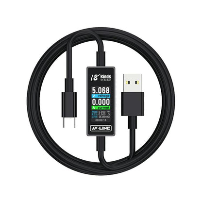 18 Kinds AV-Line 2.0 1.2m Intelligent Detection Charging Data Cable, Interface:USB to Type-C - Test Tools by buy2fix | Online Shopping UK | buy2fix