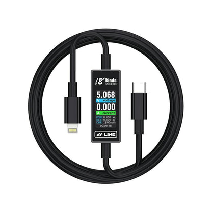 18 Kinds AV-Line Pro 1.2m Intelligent Detection Charging Data Cable, Interface:Type-C to  8 Pin - Test Tools by buy2fix | Online Shopping UK | buy2fix