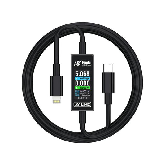 18 Kinds AV-Line Pro 1.2m Intelligent Detection Charging Data Cable, Interface:Type-C to  8 Pin - Test Tools by buy2fix | Online Shopping UK | buy2fix