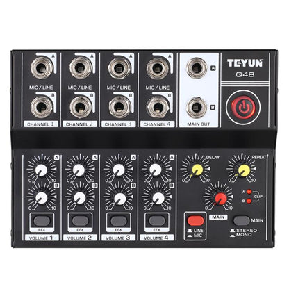 TEYUN Q48 8-Channels Microphone Audio Mixer - Live Sound Effects Processors by TEYUN | Online Shopping UK | buy2fix