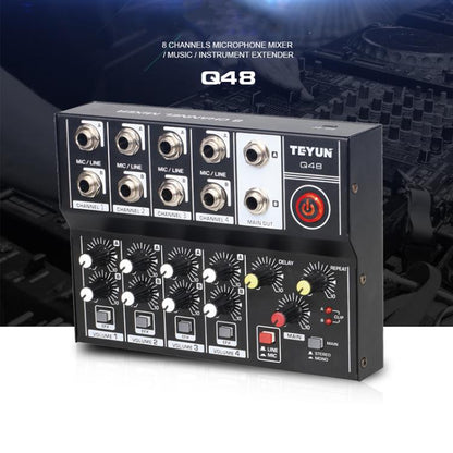 TEYUN Q48 8-Channels Microphone Audio Mixer - Live Sound Effects Processors by TEYUN | Online Shopping UK | buy2fix