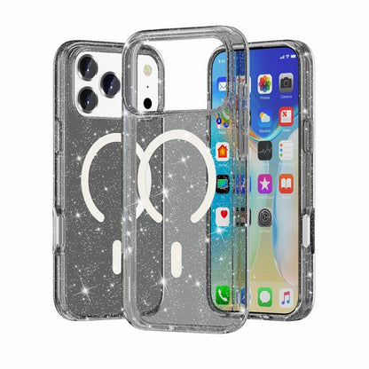 For iPhone 17 Pro Max Terminator Style Glitter Powder MagSafe Magnetic Phone Case(Black) - iPhone 17 Pro Max Cases by buy2fix | Online Shopping UK | buy2fix