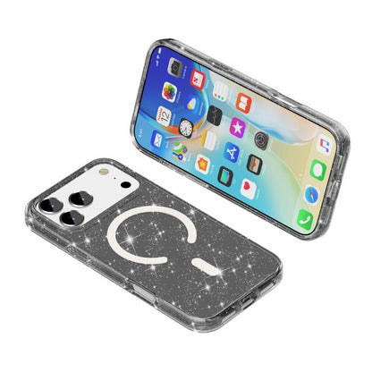 For iPhone 17 Pro Terminator Style Glitter Powder MagSafe Magnetic Phone Case(Black) - iPhone 17 Pro Cases by buy2fix | Online Shopping UK | buy2fix