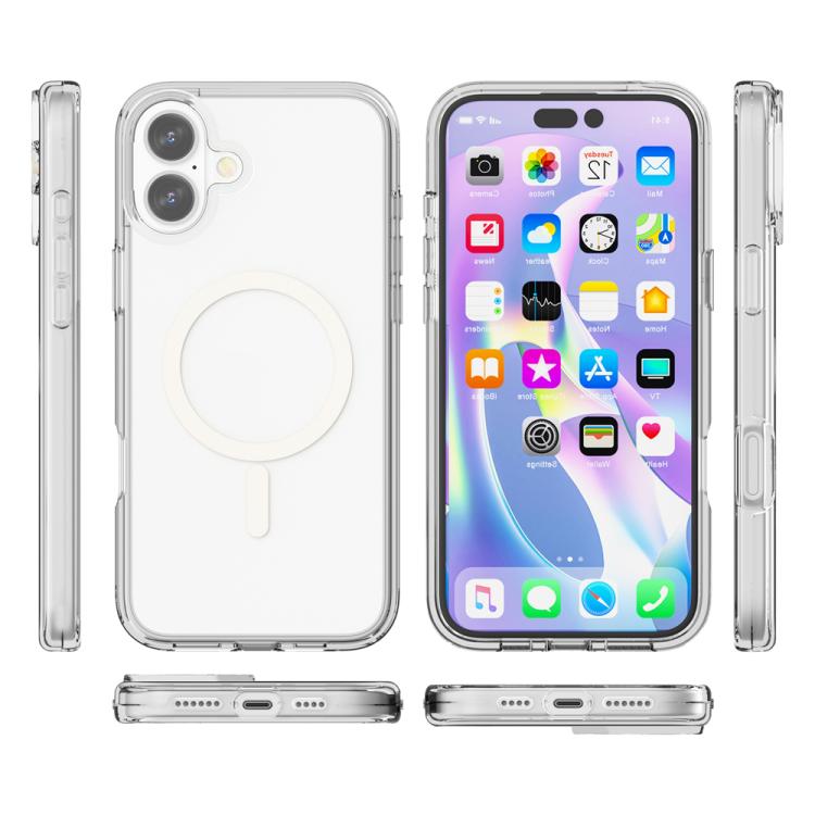 For iPhone 17 Terminator Style Glitter Powder MagSafe Magnetic Phone Case(Transparent) - iPhone 17 Cases by buy2fix | Online Shopping UK | buy2fix