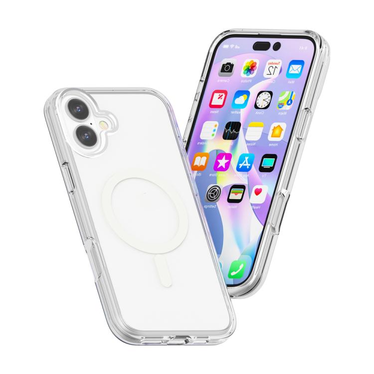 For iPhone 17 Terminator Style Glitter Powder MagSafe Magnetic Phone Case(Transparent) - iPhone 17 Cases by buy2fix | Online Shopping UK | buy2fix