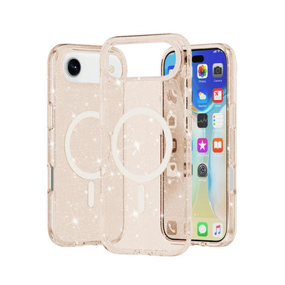 For iPhone Air Terminator Style Glitter Powder MagSafe Magnetic Phone Case(Gold) - iPhone Air Cases by buy2fix | Online Shopping UK | buy2fix