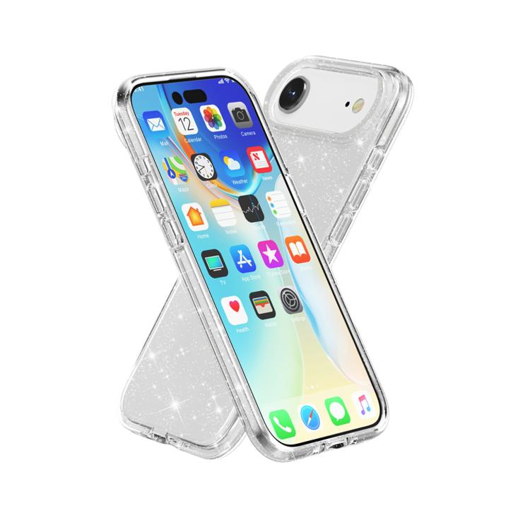For iPhone Air Shockproof Terminator Glitter Powder Phone Case(White) - iPhone Air Cases by buy2fix | Online Shopping UK | buy2fix