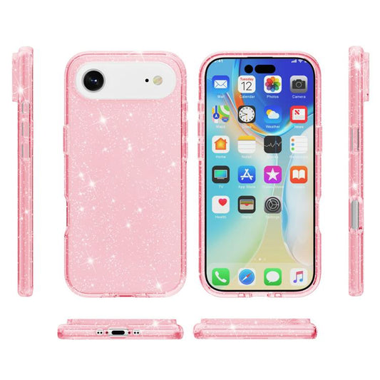 For iPhone Air Shockproof Terminator Glitter Powder Phone Case(Pink) - iPhone Air Cases by buy2fix | Online Shopping UK | buy2fix