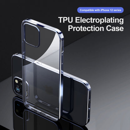 For iPhone 12 mini ROCK Shockproof Electroplating TPU Protective Case(Blue) - iPhone 12 mini Cases by ROCK | Online Shopping UK | buy2fix
