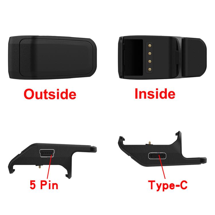 For Garmin PT10 / TB10 / TT15 Mini / T5 mini Portable Dual Ports Pet Dog Bark Collar Tracker Charging Adapter(Black) - Charger by buy2fix | Online Shopping UK | buy2fix