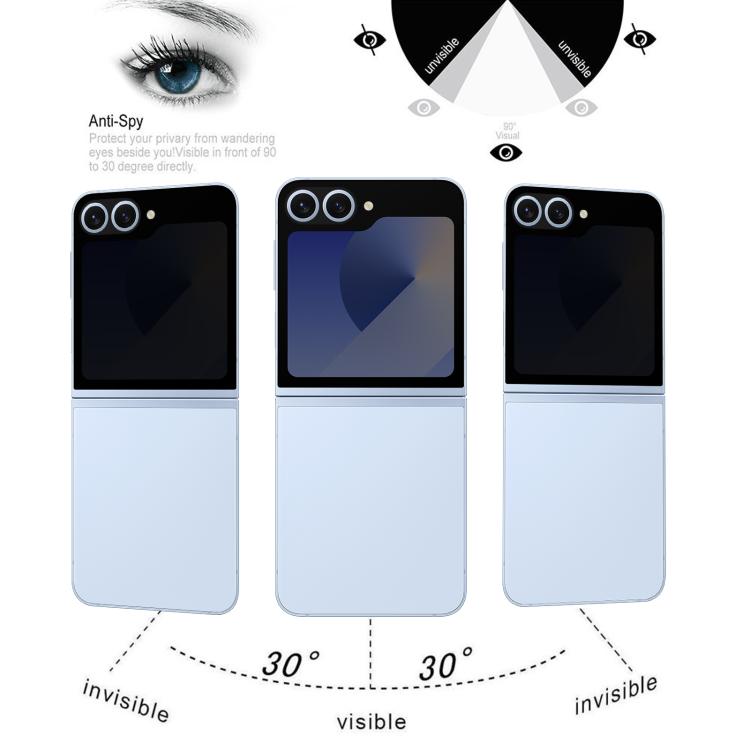 For Samsung Galaxy Z Flip7 5G Back Screen 28-degree Privacy Full Cover Screen Protector - Galaxy Z Flip7 5G Tempered Glass by buy2fix | Online Shopping UK | buy2fix