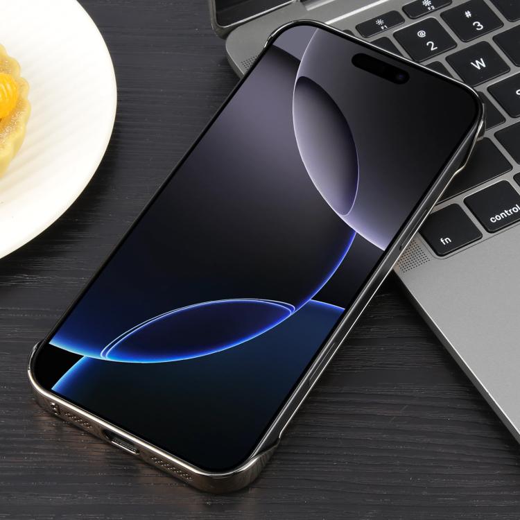 For iPhone 16e Electroplating Frameless Frosted Anti-Glare PC MagSafe Phone Case(Desert Gold) - iPhone 16e Cases by buy2fix | Online Shopping UK | buy2fix