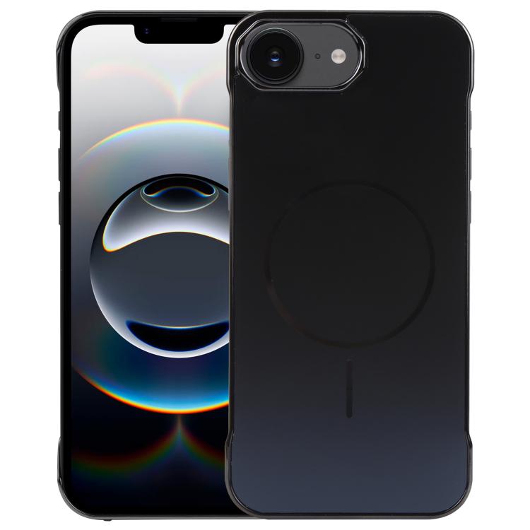 For iPhone 16e Electroplating Frameless Frosted Anti-Glare PC MagSafe Phone Case(Black) - iPhone 16e Cases by buy2fix | Online Shopping UK | buy2fix