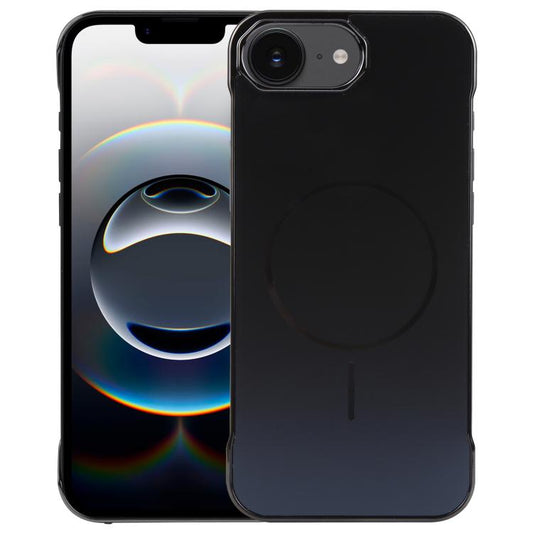 For iPhone 16e Electroplating Frameless Frosted Anti-Glare PC MagSafe Phone Case(Black) - iPhone 16e Cases by buy2fix | Online Shopping UK | buy2fix