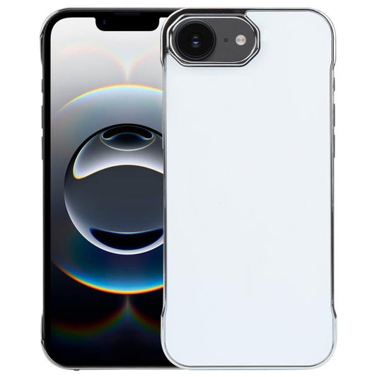 For iPhone 16e Electroplating Frameless Frosted Anti-Glare PC MagSafe Phone Case(Silver White) - iPhone 16e Cases by buy2fix | Online Shopping UK | buy2fix