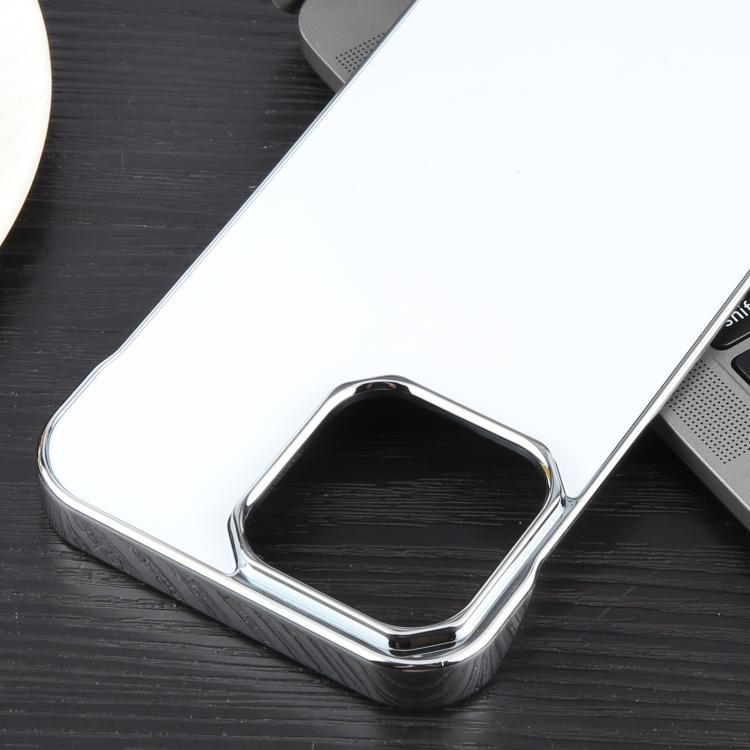 For iPhone 16e Electroplating Frameless Frosted Anti-Glare PC MagSafe Phone Case(Silver White) - iPhone 16e Cases by buy2fix | Online Shopping UK | buy2fix