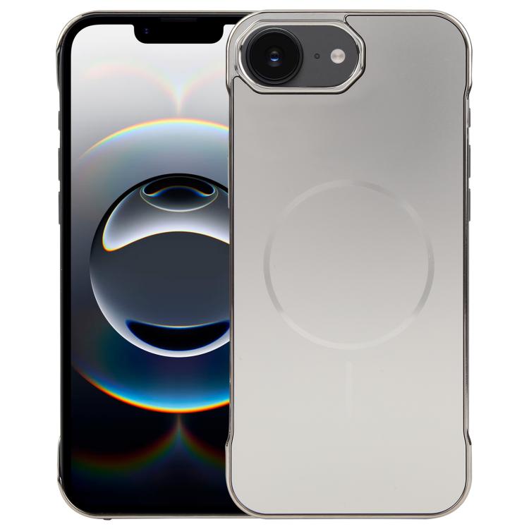 For iPhone 16e Electroplating Frameless Frosted Anti-Glare PC MagSafe Phone Case(Titanium Gray) - iPhone 16e Cases by buy2fix | Online Shopping UK | buy2fix