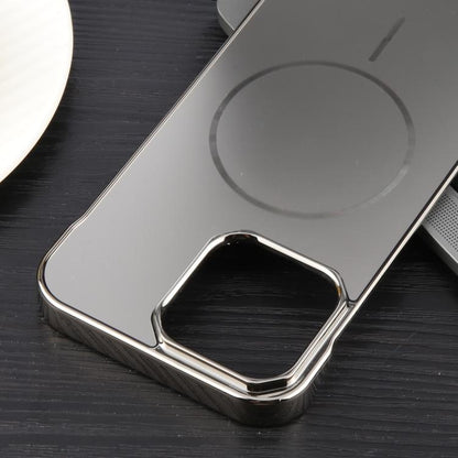 For iPhone 16e Electroplating Frameless Frosted Anti-Glare PC MagSafe Phone Case(Titanium Gray) - iPhone 16e Cases by buy2fix | Online Shopping UK | buy2fix