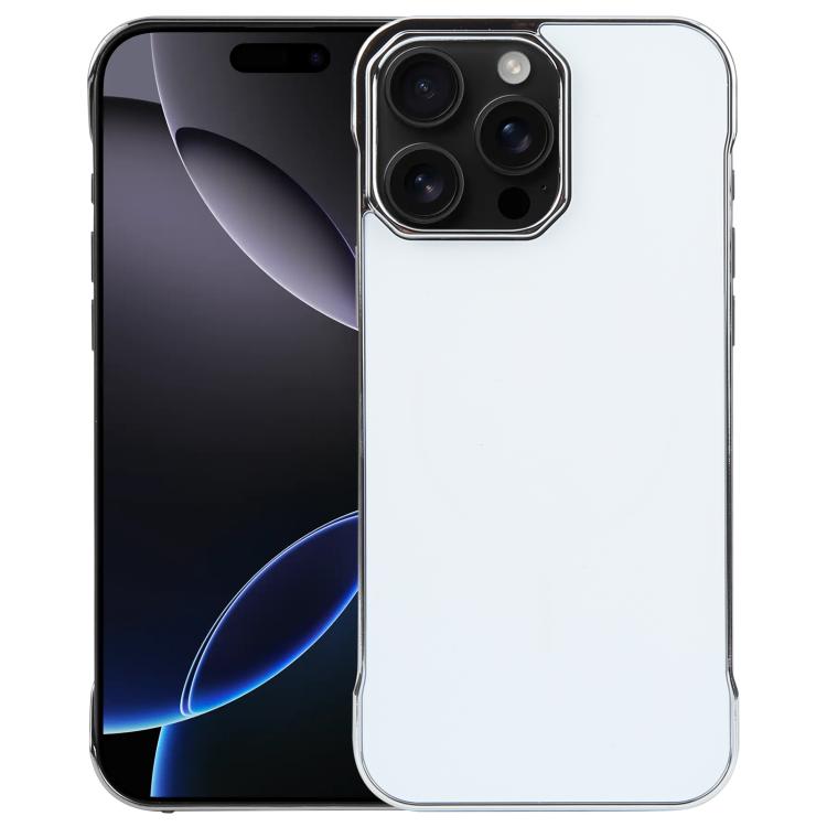 For iPhone 16 Pro Max Electroplating Frameless Frosted Anti-Glare PC MagSafe Phone Case(Silver White) - iPhone 16 Pro Max Cases by buy2fix | Online Shopping UK | buy2fix