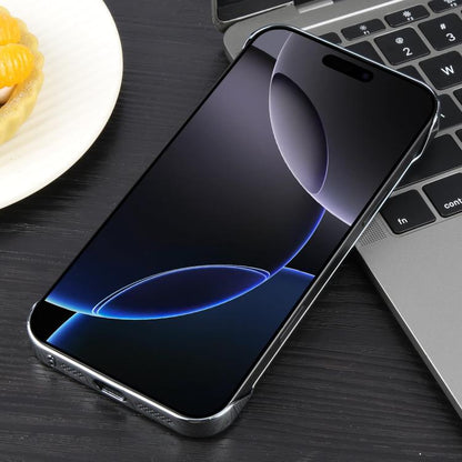 For iPhone 16 Pro Max Electroplating Frameless Frosted Anti-Glare PC MagSafe Phone Case(Silver White) - iPhone 16 Pro Max Cases by buy2fix | Online Shopping UK | buy2fix