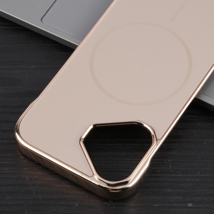 For iPhone 16 Plus Electroplating Frameless Frosted Anti-Glare PC MagSafe Phone Case(Desert Gold) - iPhone 16 Plus Cases by buy2fix | Online Shopping UK | buy2fix