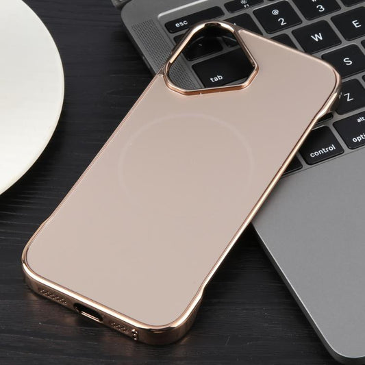 For iPhone 16 Electroplating Frameless Frosted Anti-Glare PC MagSafe Phone Case(Desert Gold) - iPhone 16 Cases by buy2fix | Online Shopping UK | buy2fix
