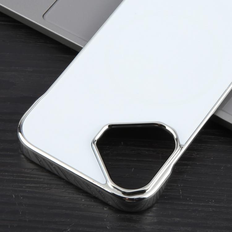 For iPhone 16 Electroplating Frameless Frosted Anti-Glare PC MagSafe Phone Case(Silver White) - iPhone 16 Cases by buy2fix | Online Shopping UK | buy2fix