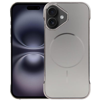 For iPhone 16 Electroplating Frameless Frosted Anti-Glare PC MagSafe Phone Case(Titanium Gray) - iPhone 16 Cases by buy2fix | Online Shopping UK | buy2fix