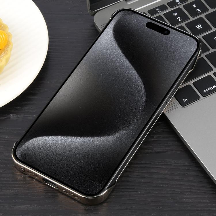 For iPhone 15 Pro Max Electroplating Frameless Frosted Anti-Glare PC MagSafe Phone Case(Desert Gold) - iPhone 15 Pro Max Cases by buy2fix | Online Shopping UK | buy2fix