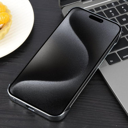 For iPhone 15 Pro Max Electroplating Frameless Frosted Anti-Glare PC MagSafe Phone Case(Silver White) - iPhone 15 Pro Max Cases by buy2fix | Online Shopping UK | buy2fix